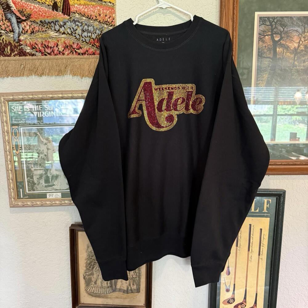 Weekends with Adele Official Rhinestone Crewneck Tour Sweatshirt Unisex Size 2XL
